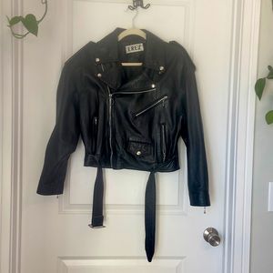 Vintage EREZ Black Leather Motorcycle Jacket